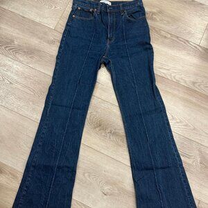 Abercrombie High Rise Vintage Flare Jean Size 28 Tall/Long with Pintuck Seams